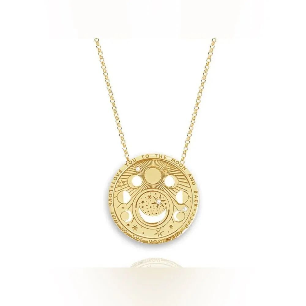 Boho moon necklace #2474